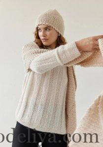 Жіночий пуловер спицями з описом