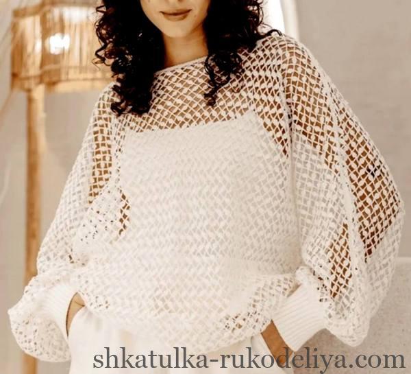 Моделі ажурних кофтиной гачком