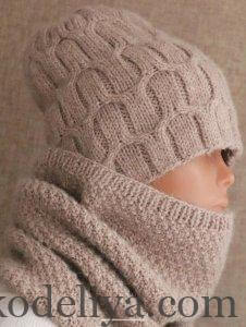 Комплект спицями шапка снуд універсальний