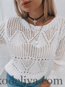 Джемпер із ніжним ажуром