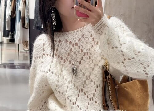 Красива ажурна туніка спицями