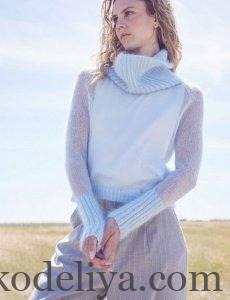 Схеми в'язання пуловерів спицями з описом