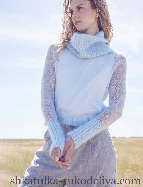 Схеми в'язання пуловерів спицями з описом