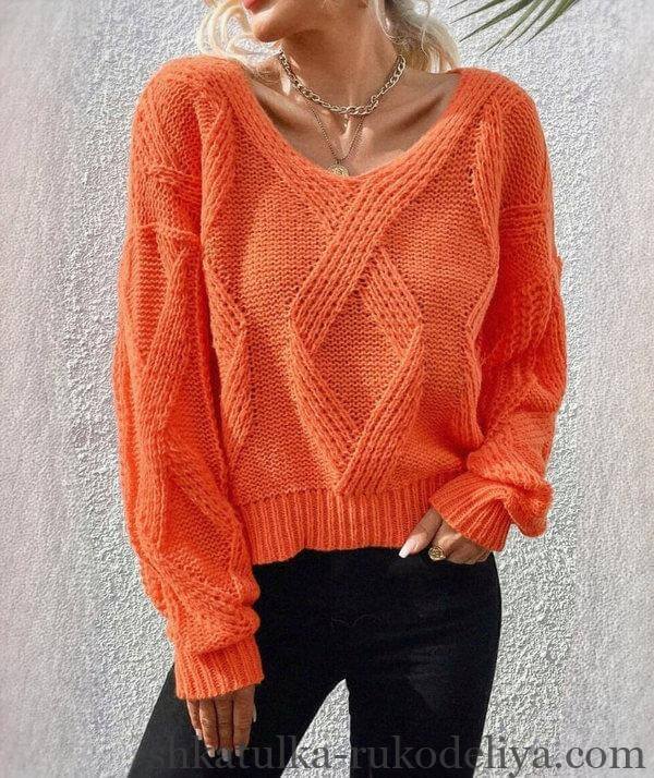 В'язані жіночі пуловери спицями зі схемами