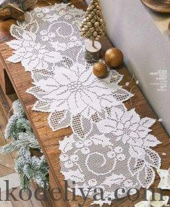 Різдвяна серветка гачком
