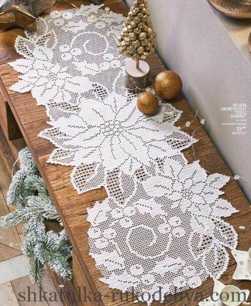 Різдвяна серветка гачком