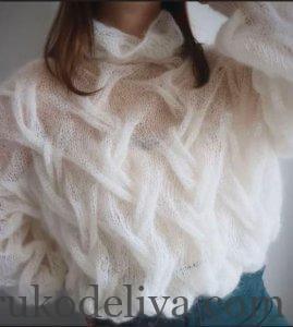 Як зв'язати джемпер з мохеру спицями