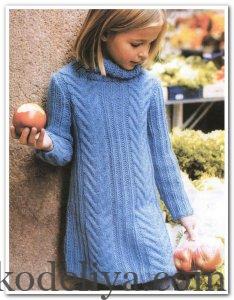 В'язана сукня для дівчинки на 6-7 років