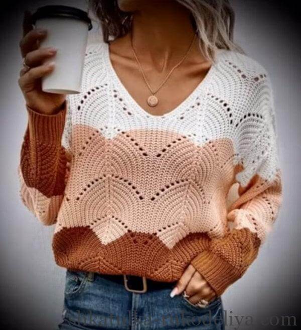 Майстер-клас стильний трендовий джемпер спицями