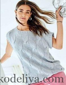 Зв'язати светр з косами спицями схема