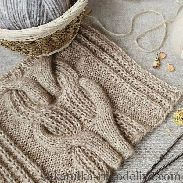 Об'ємна коса спицями