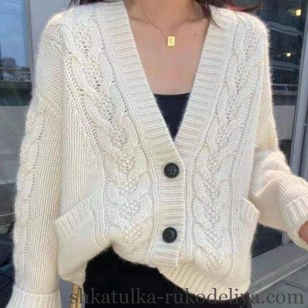 Як зв'язати модний кардиган спицями