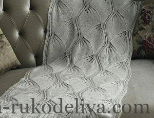 Простий ажурний палантин спицями