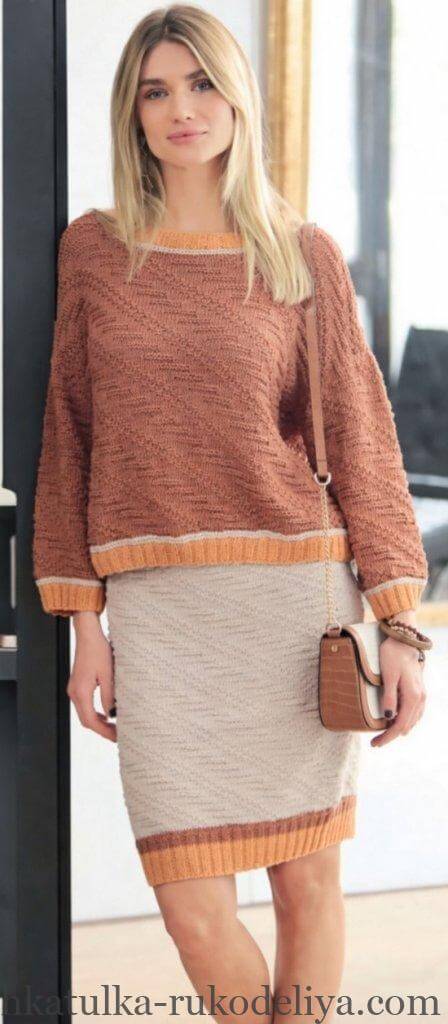 Схеми в'язання спицями костюма